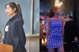 一些女大学生一出校门就这样，反差太大图片