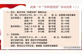 武威一中成功举办“名师进校园”专题教研系列活动图片