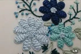 手工刺绣作品，带你学习如何刺绣花卉图案的方法！图片