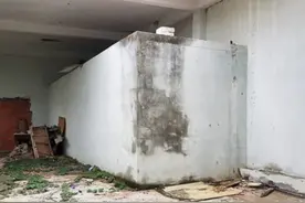 葡萄牙艺术家将废弃的巨大水泥块，画成了 3D 透视的公共汽车图片