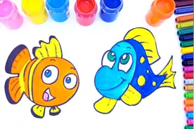 儿童画，可爱的小鱼，孩子这样画真的太简单了视频封面