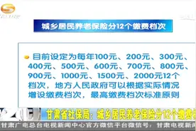 甘肃省社保局：城乡居民养老金保险分12个缴费档次视频封面
