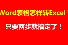 Word教程｜Word表格怎样转Excel？只要两步就搞定了！视频封面