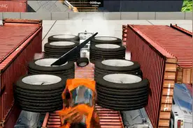 BeamNG：汽车通过高速旋转的轮胎挤压通道，会发生什么？视频封面
