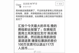 土耳其里拉暴跌 “羊毛党”钻汇率差价空子 100元机票可退117元？图片