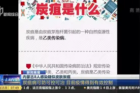 炭疽病可防可控可治！8人感染疑似皮肤炭疽 正在接受治疗病情稳定视频封面