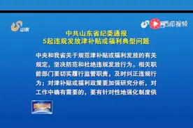 中共山东省纪委通报5起违规发放津补贴或福利典型问题视频封面