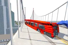 BeamNG：汽车在断桥之间高速玩飞跃，刺激惊险的碰撞感视频封面
