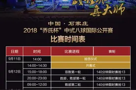 中国·石家庄2018“乔氏杯”中式八球国际公开赛时间表、晋级表火热出炉图片