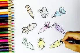 简笔画-如何画各种各样的萝卜 填色 上色涂鸦视频封面