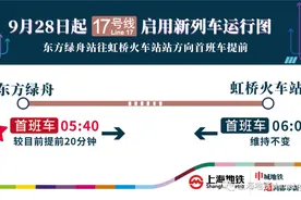 「青浦人民有福了」本周五起17号线东方绿舟站往虹桥火车站站方向各站首班车提前约20分钟图片