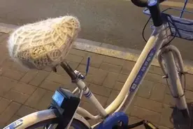 全城寻找！你为共享单车量身定制的毛线套，很温暖……图片