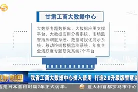 甘肃省工商大数据中心投入使用 打造2.0升级版智慧监管视频封面