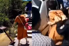 暴躁大妈景区疯狂破坏公共设施 被抓后一脸无辜：我心情不好视频封面