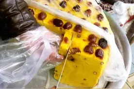 被称为“一刀破产”的板栗桂花糕，一切就40，多切不退图片