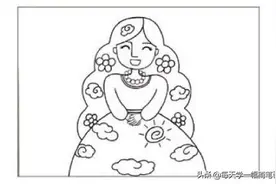 每天学一幅简笔画--妈妈的新衣服线描绘画步骤图片