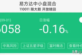 基金观察:（110011 ）易方达中小盘混合！图片