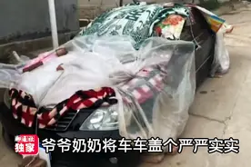 山东老人给车盖棉被防冰雹，孙女觉得好笑，哪知真下了，大如核桃图片
