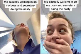 国外抖音用户不当心播出了老板和秘书不可描述的画面……图片