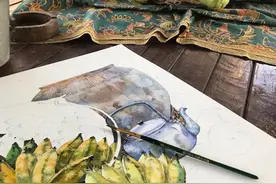 【水彩】看到这些一串串逼真的香蕉，竟然hold不住食欲了图片