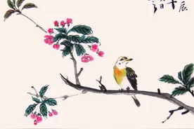 图文教程：轻松学画《海棠禽鸟图》《红冠玉珠图》图片
