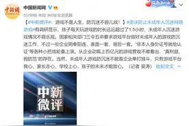 中新微评：游戏不是人生，防沉迷不容儿戏图片