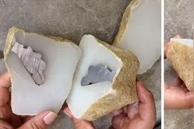 翡翠赌石故事：赌石买到灌铅水沫玉，几千块钱打了水漂~图片