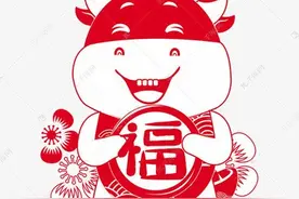 新年快到了，送你一组可爱小牛剪纸素材图片