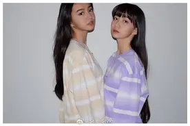木村心美&木村光希，穿爸爸木村拓哉买的姐妹装，条纹衫直发好美图片