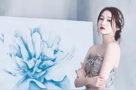 关晓彤，身着立体绣花网纱礼服裙，雍容华贵，艳压群芳图片