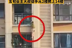 广东一大叔忘带钥匙徒手从2楼爬上14楼，看得人惊心动魄，网友：开锁的要你几百万吗图片
