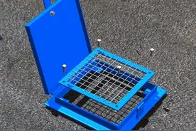 300x300方形井盖 网状检查口3D数模图纸 Solidworks设计 附IGS图片