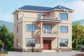 14.6×12.3米简欧三层别墅，结构不复杂，真的很适合农村图片