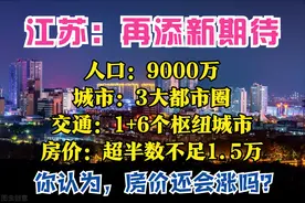 江苏2035：人口0.9亿，3个都市圈，“1+6”枢纽城市，房价1万起？图片