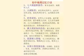 初中地理记忆口诀图片