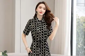 为什么你穿不好衬衫裙？几何印花配衬衫连衣裙，让你穿出女神感图片
