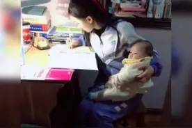 姐姐看到弟弟哭了没人哄，接着这样一个小举动引网友称赞：好姐姐图片
