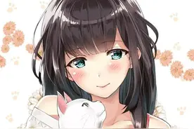 青春靓丽、羞涩可爱的二次元少女插画作品，温馨又治愈。图片