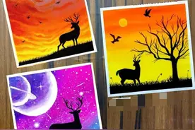 最美夕阳下的风景｜一辈子只画剪影水粉画，一样出彩图片