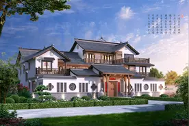 广东一对双胞胎兄弟，建双拼中式别墅，十里八乡的人都来观看图片