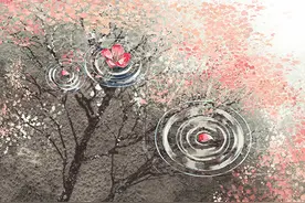 古风图片：天平山上白云泉，云自无心水自闲图片