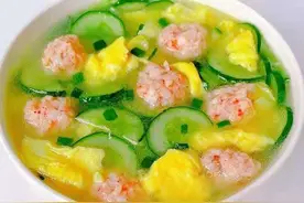 鲜美又爽口的黄瓜虾滑汤怎么做#合肥牛起来美食学校图片