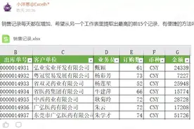 动态提取前15个最高销售记录，便捷方法来了图片