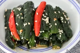 腌黄瓜，过年必做开胃小菜，2小时就能吃，做一次吃一个春节图片