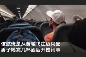 美国一22岁男子飞机上猥亵空姐殴打他人被制服图片