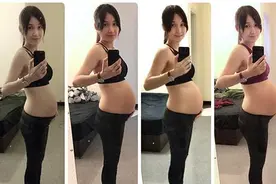 孕妈记录自己肚子缓缓凸起｜18W-36W怀孕肚子变化，好期待图片