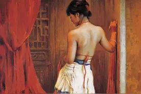 周迅还是少女时期，曾经做潘鸿海的油画模特，造型大胆价值百万图片
