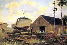 美国画家，阿尔伯特·欧内斯特·巴克斯，油画风景欣赏图片