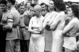 二战后法国通敌女奸，被扒光衣服剃光头游街，究竟是在羞辱谁？图片