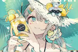 手拿甜品的少女们笑得好甜，看这样的动漫同人心都被治愈了图片